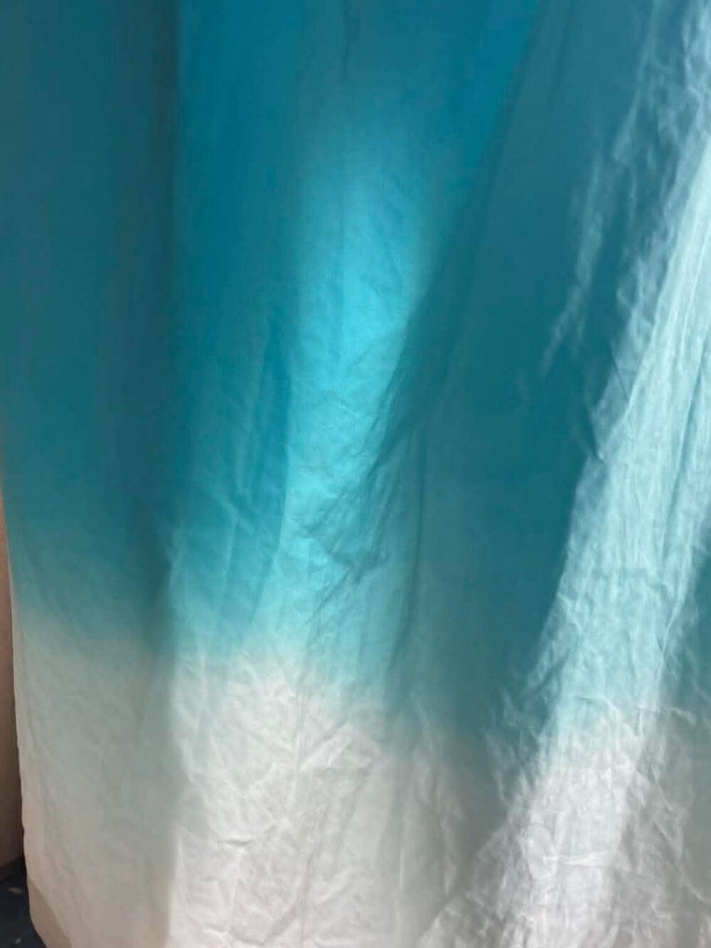 NWT CELINE Ombré Maxi Skirt Turquoise White Cotton FR 46 - Picture 2 of 9